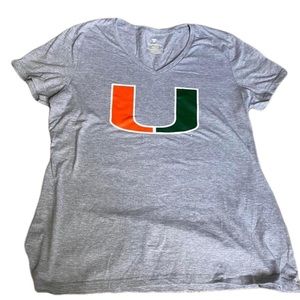 fanatics University of Miami hurricanes the U v neck soft t shirt - size XL